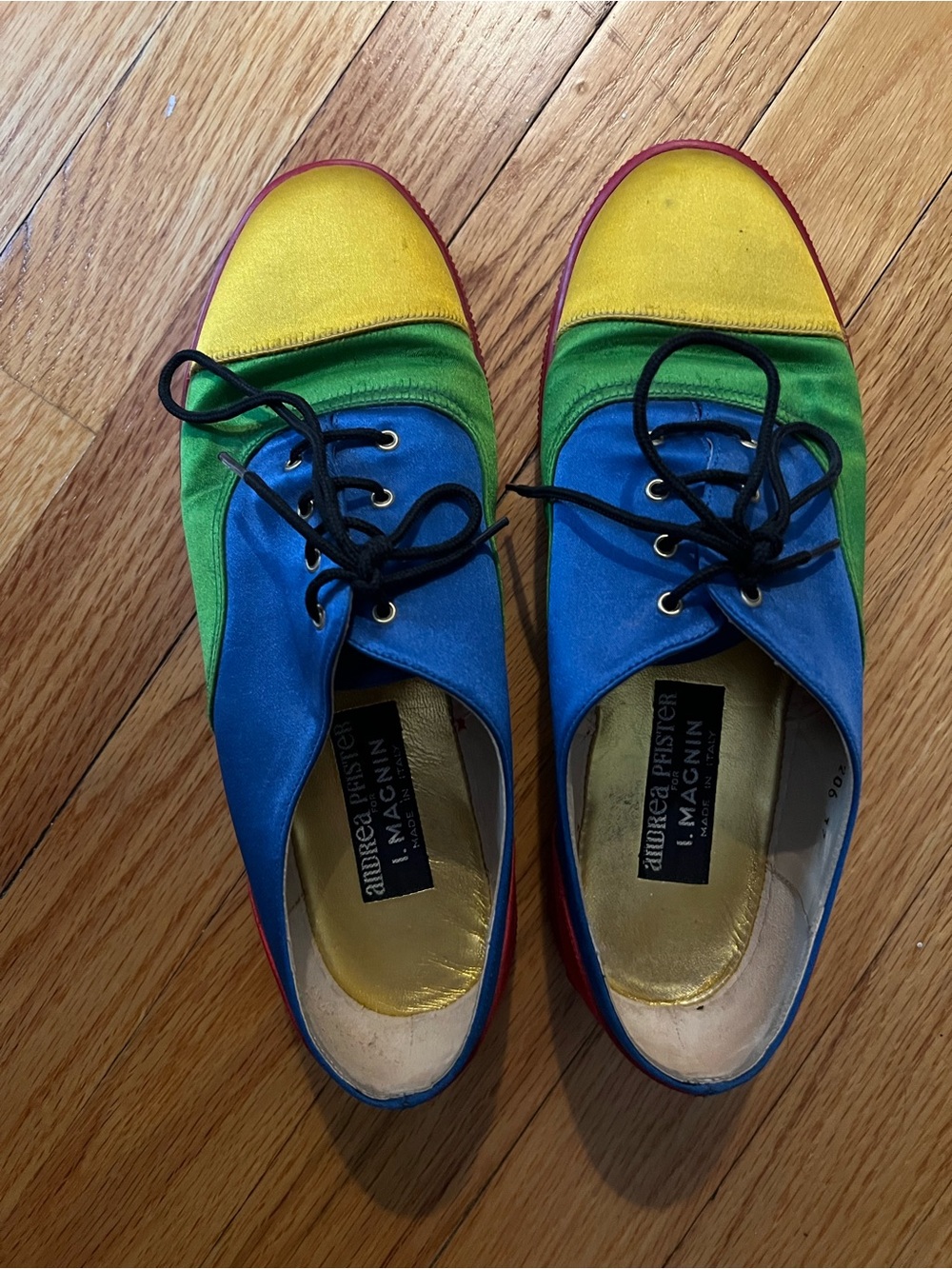 Unique Vintage Rainbow Colorblock Shoes, size 6